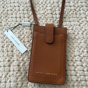 Marc Jacobs Tan Leather Phone Pouch